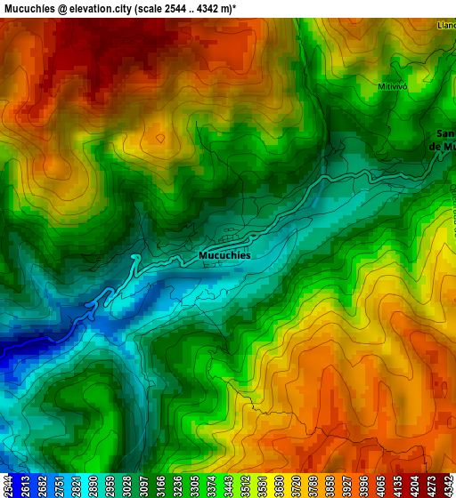Mucuchíes elevation map