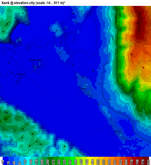 Xarrë elevation map