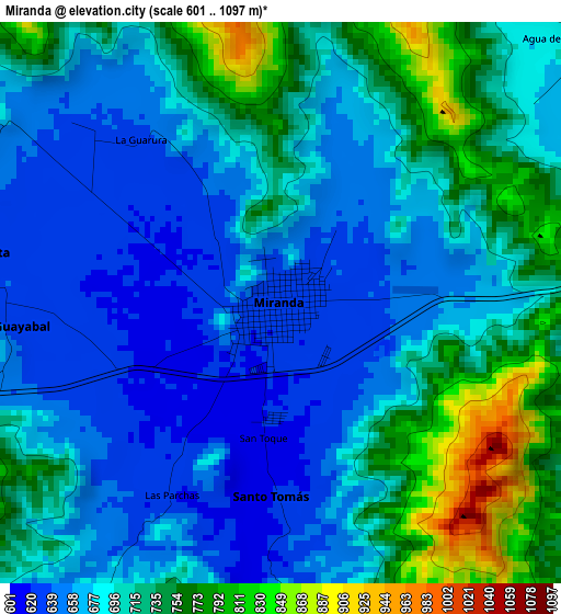 Miranda elevation map