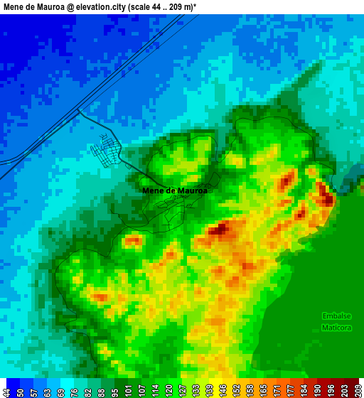 Mene de Mauroa elevation map