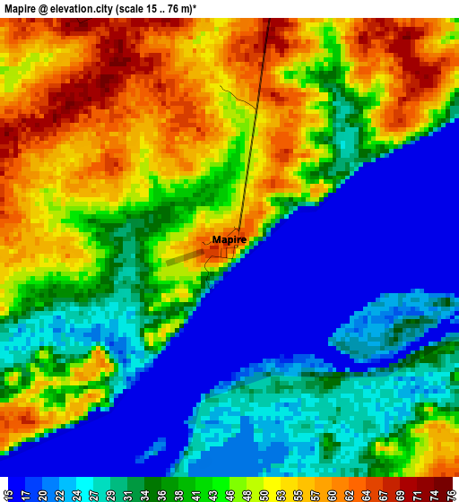 Mapire elevation map