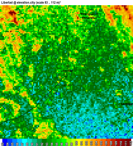 Libertad elevation map