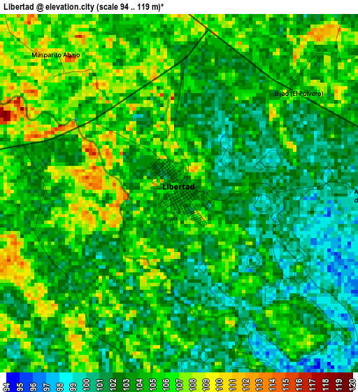 Libertad elevation map