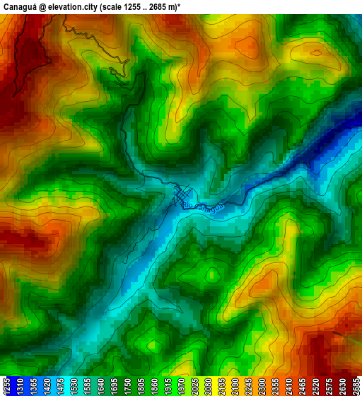 Canaguá elevation map