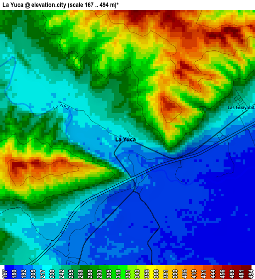 La Yuca elevation map