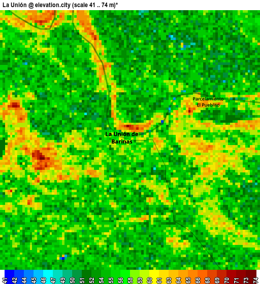 La Unión elevation map