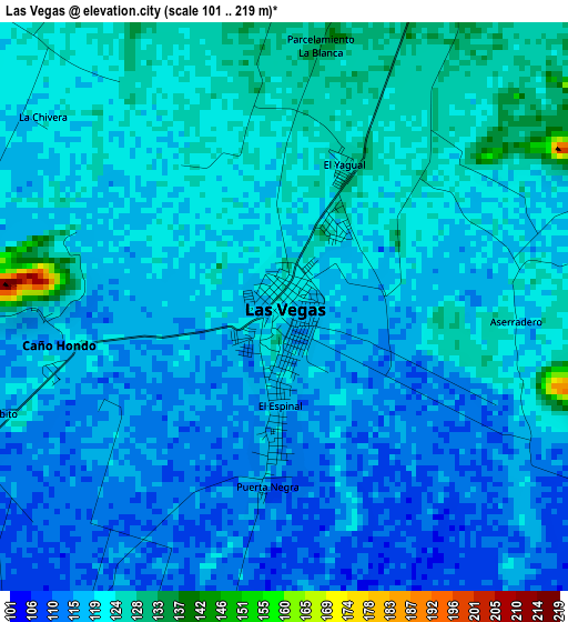 Las Vegas elevation map