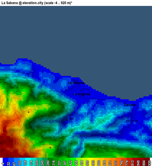 La Sabana elevation map