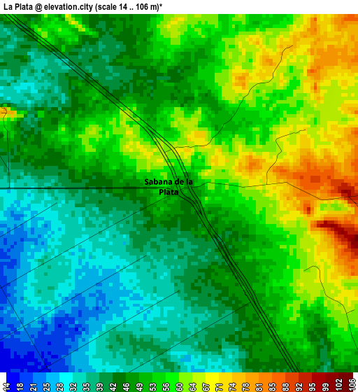 La Plata elevation map