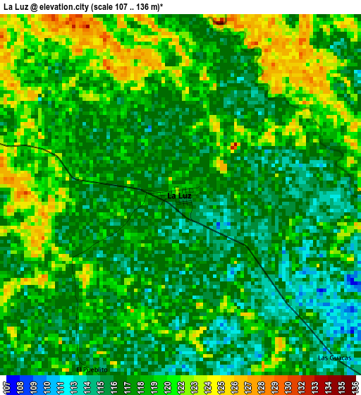 La Luz elevation map