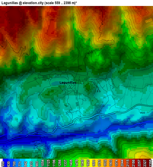 Lagunillas elevation map
