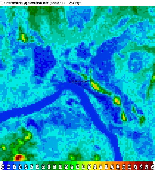 La Esmeralda elevation map