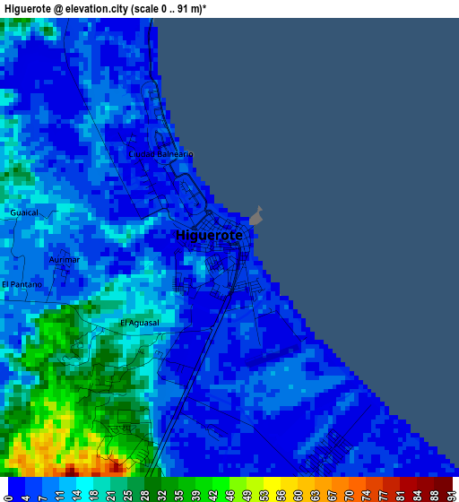 Higuerote elevation map