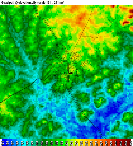 Guasipati elevation map