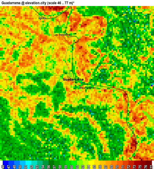 Guadarrama elevation map