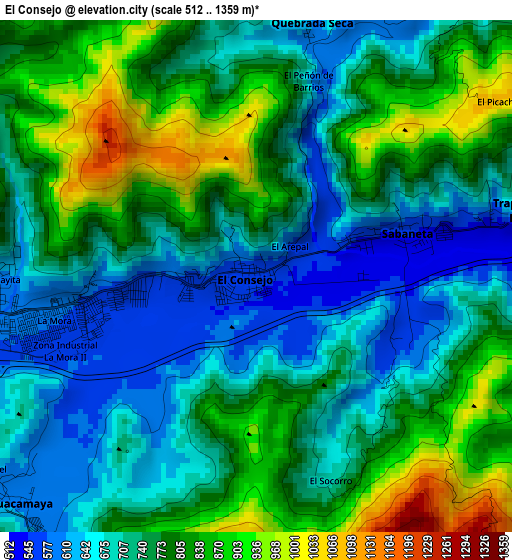 El Consejo elevation map