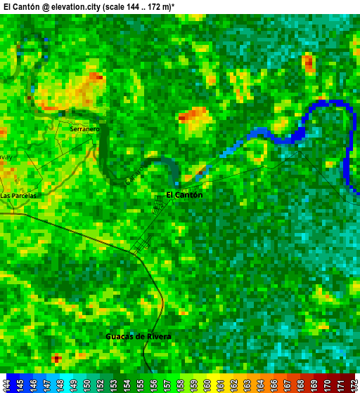 El Cantón elevation map