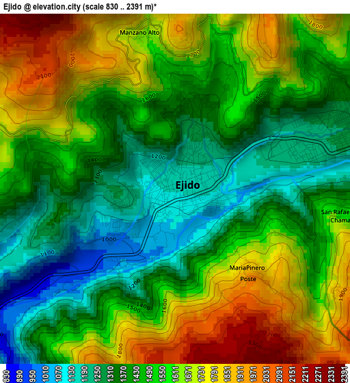 Ejido elevation map