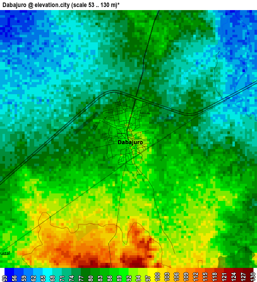 Dabajuro elevation map