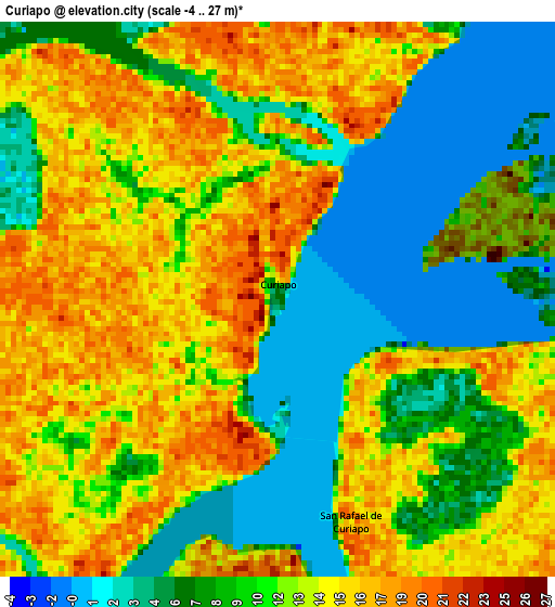 Curiapo elevation map