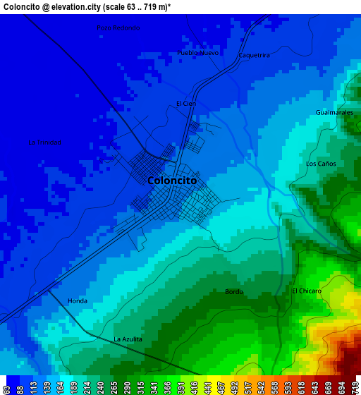 Coloncito elevation map