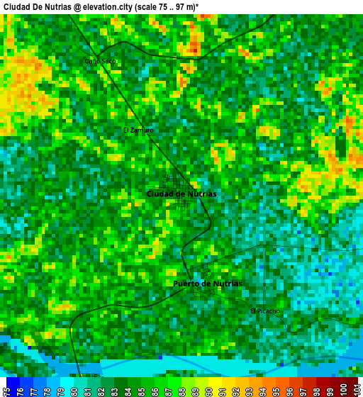 Ciudad De Nutrias elevation map