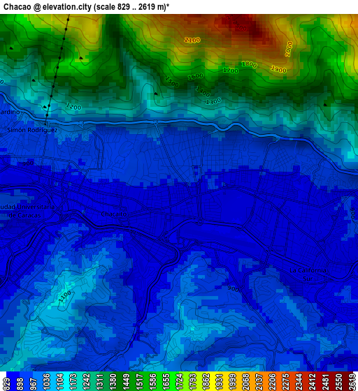 Chacao elevation map