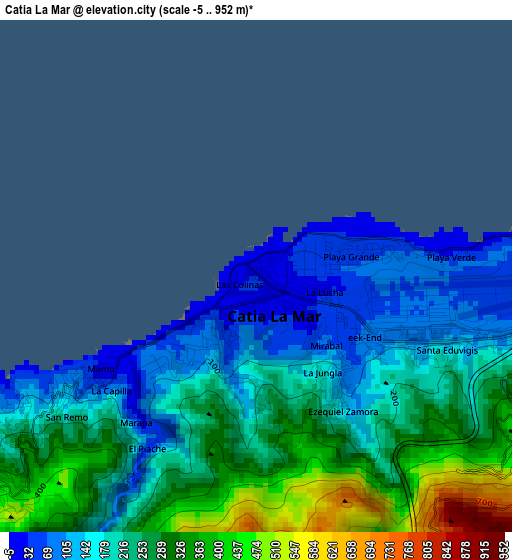 Catia La Mar elevation map