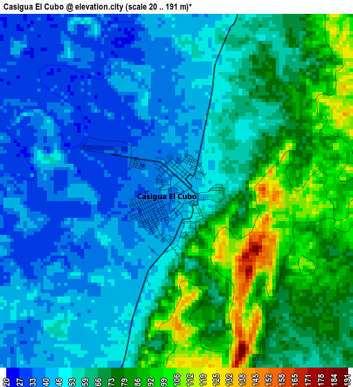 Casigua El Cubo elevation map