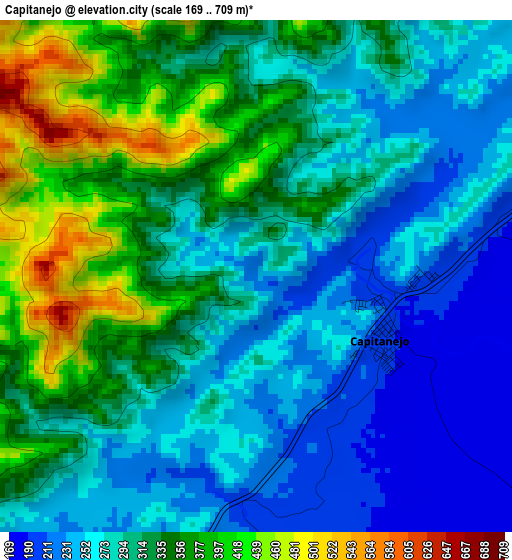 Capitanejo elevation map