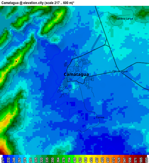 Camatagua elevation map