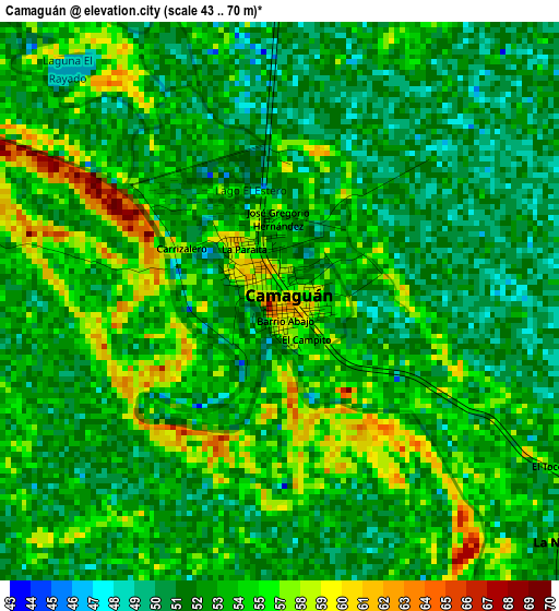 Camaguán elevation map