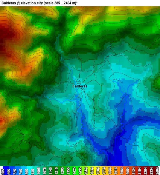 Calderas elevation map