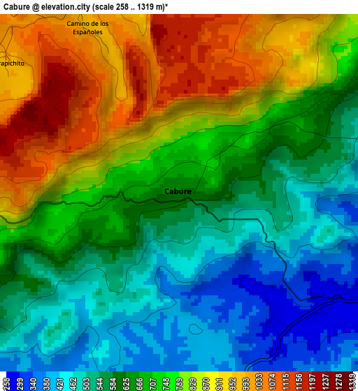 Cabure elevation map