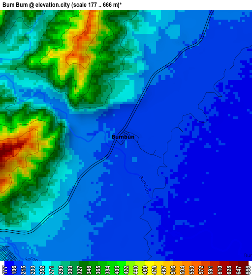 Bum Bum elevation map