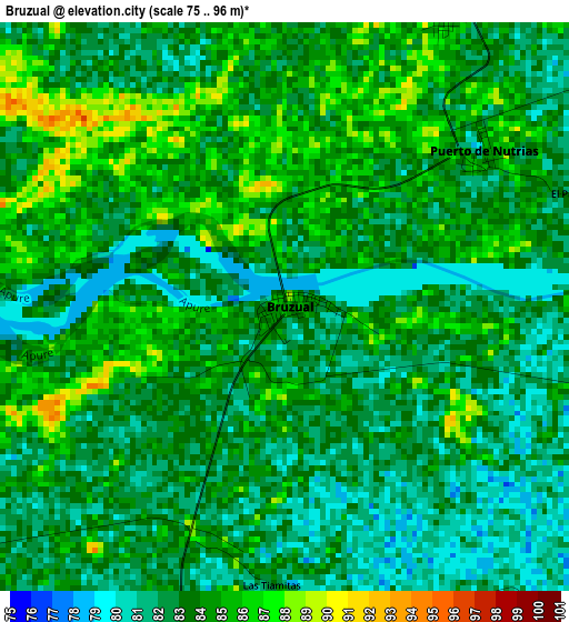 Bruzual elevation map