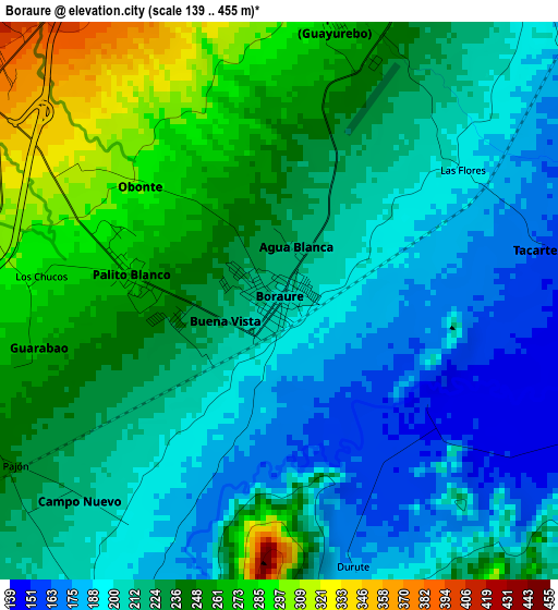 Boraure elevation map