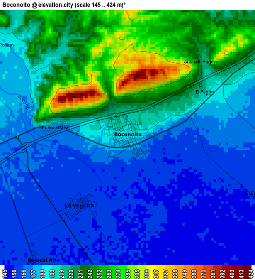 Boconoito elevation map
