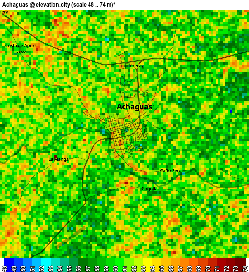 Achaguas elevation map