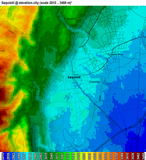 Saquisilí elevation map