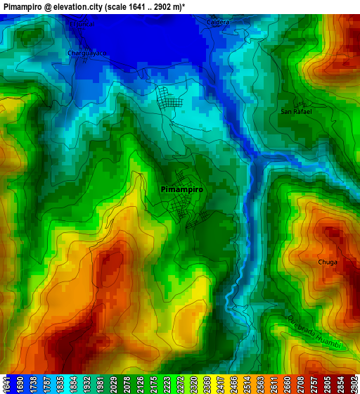 Pimampiro elevation map