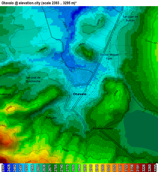 Otavalo elevation map