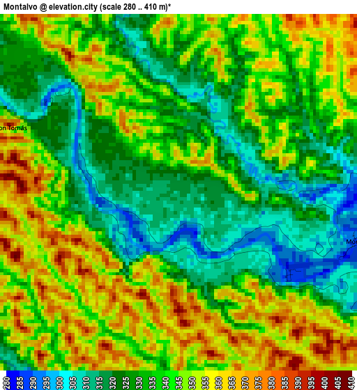 Montalvo elevation map