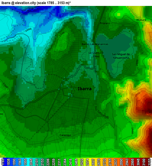 Ibarra elevation map