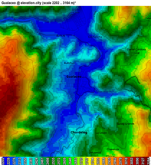 Gualaceo elevation map