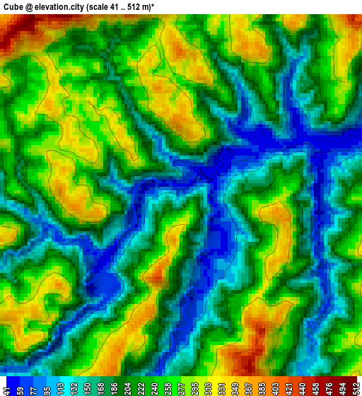 Cube elevation map