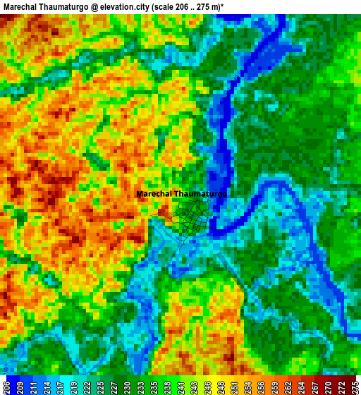 Marechal Thaumaturgo elevation map