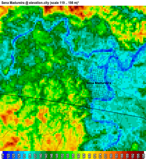 Sena Madureira elevation map