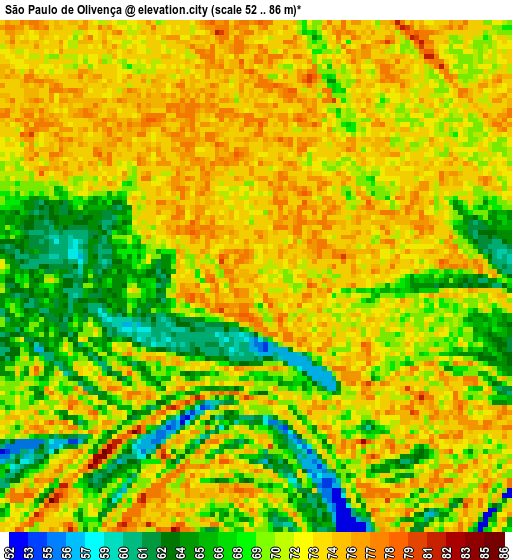 São Paulo de Olivença elevation map