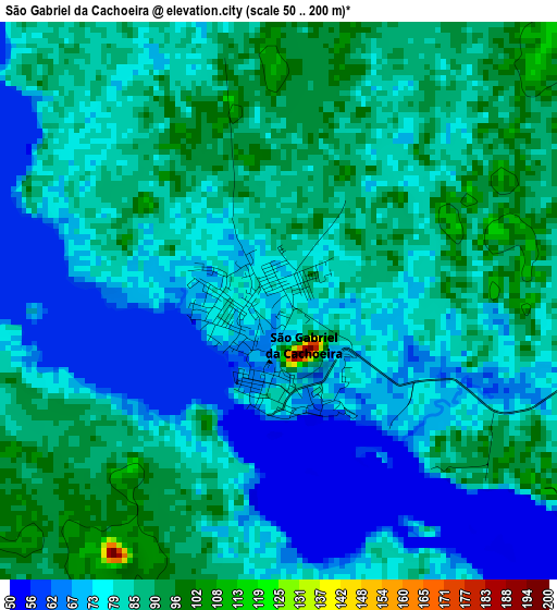 São Gabriel da Cachoeira elevation map